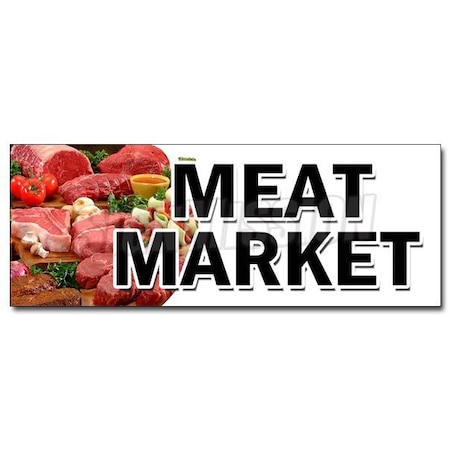 Signmission MEAT MARKET DECAL sticker butcher gourmet usda prime pork chicken corn, D-12 Meat Market D-12 Meat Market